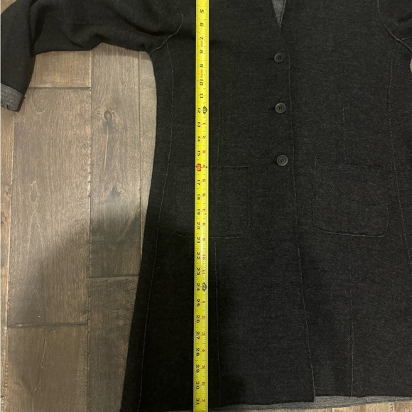 Eileen Fisher Merino Wool Knit Jacket Cardigan Dark Gray PS - Picture 11 of 11